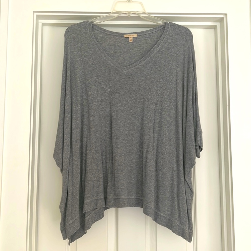 Bordeaux gray ribbed tee Anthropologie